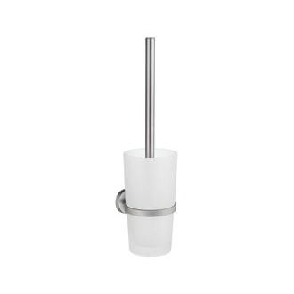 Smedbo HS333 15 in. Wall Mounted Toilet Brush and Holder in Brushed Chrome from the Home Collection